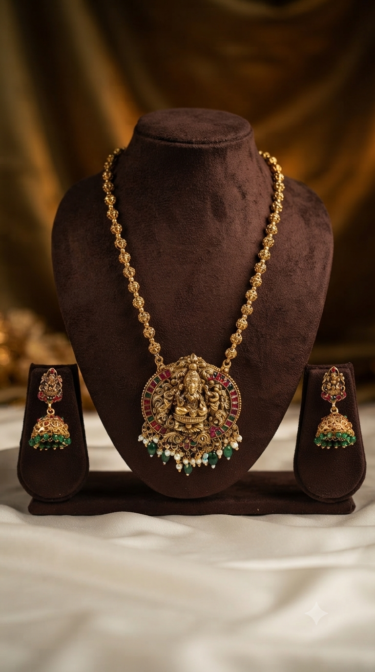 Lotus bloom ganesha neckpiece